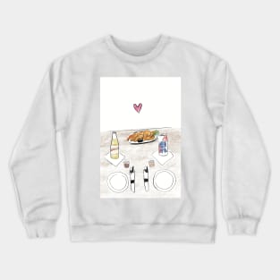 date night valentines day card Crewneck Sweatshirt